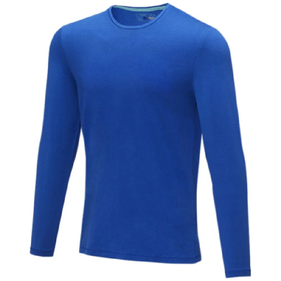 Męski T-shirt organiczny Ponoka z długim rękawem PFC-38018446 niebieski