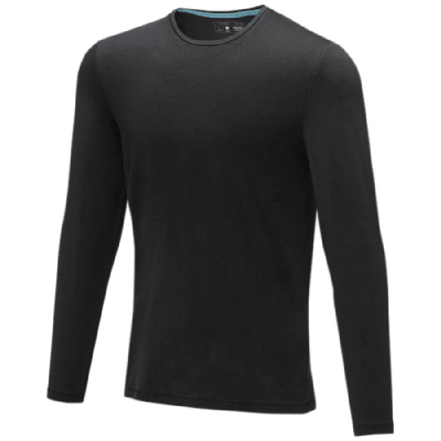 Męski T-shirt organiczny Ponoka z długim rękawem PFC-38018996 czarny