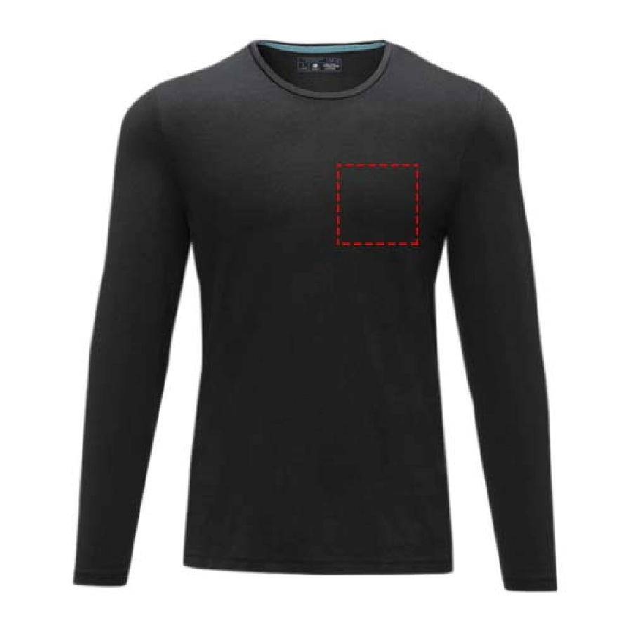 Męski T-shirt organiczny Ponoka z długim rękawem PFC-38018995 czarny