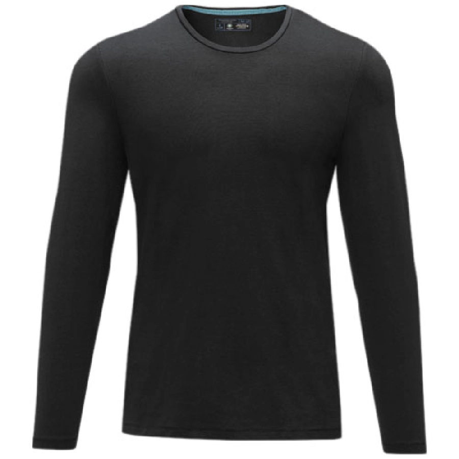 Męski T-shirt organiczny Ponoka z długim rękawem PFC-38018993 czarny