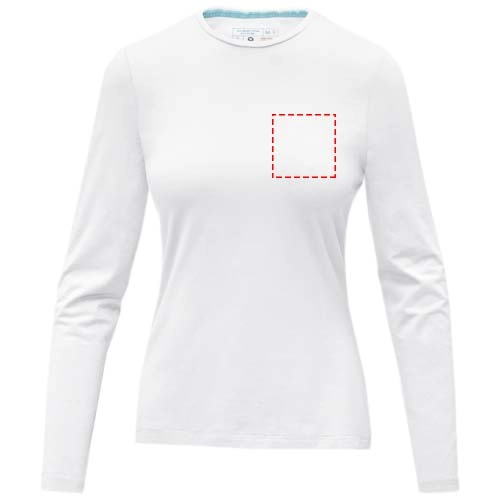 Damski T-shirt organiczny Ponoka z długim rękawem PFC-38019013 biały
