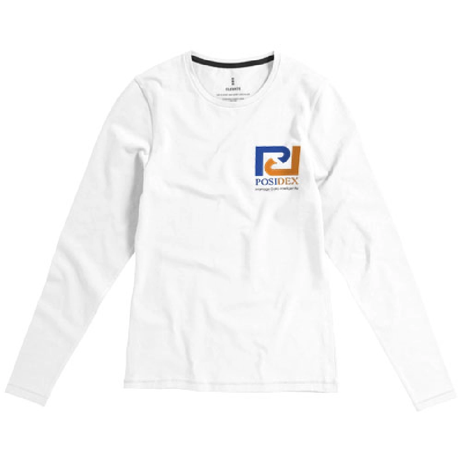 Damski T-shirt organiczny Ponoka z długim rękawem PFC-38019015 biały
