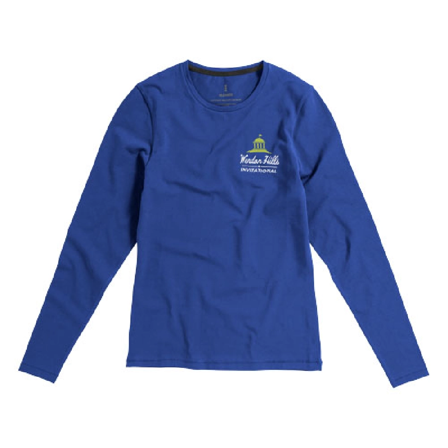 Damski T-shirt organiczny Ponoka z długim rękawem PFC-38019444 niebieski