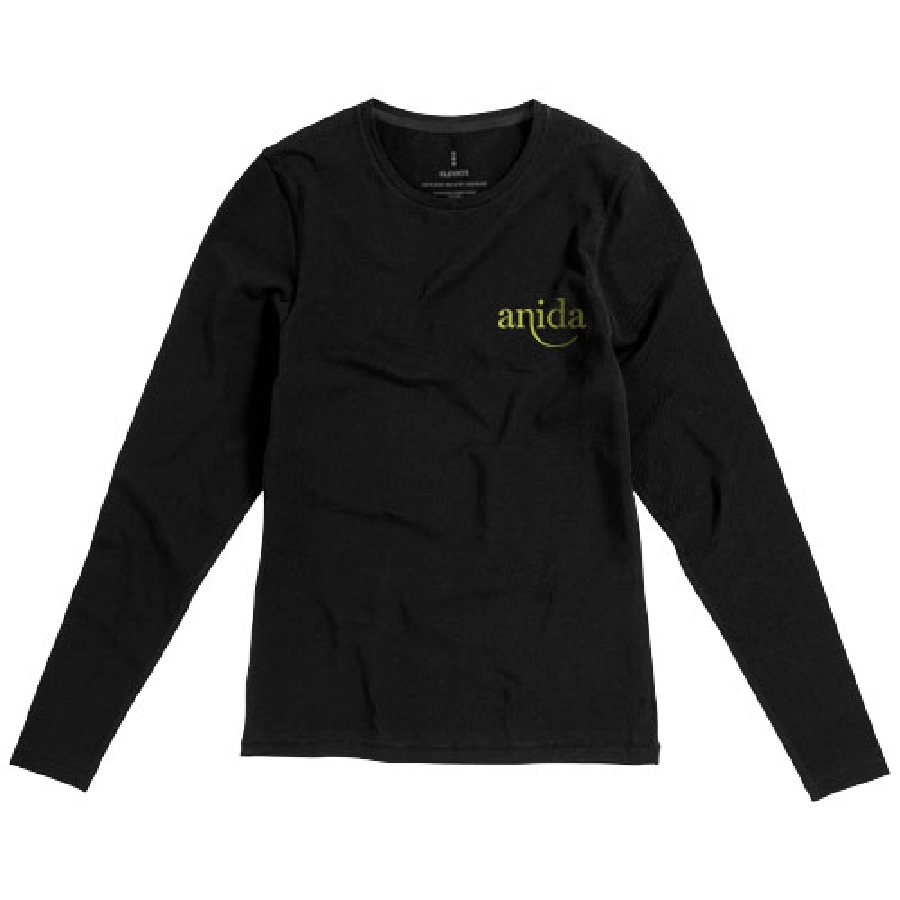 Damski T-shirt organiczny Ponoka z długim rękawem PFC-38019994 czarny
