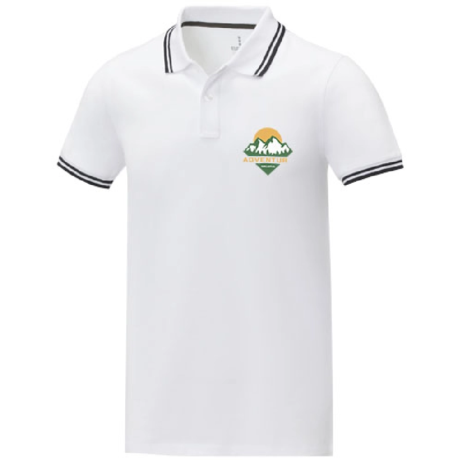 Męska koszulka polo Amarago z kontrastowymi paskami i krótkim rękawem PFC-38108015