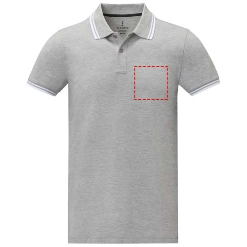 Męska koszulka polo Amarago z kontrastowymi paskami i krótkim rękawem PFC-38108801