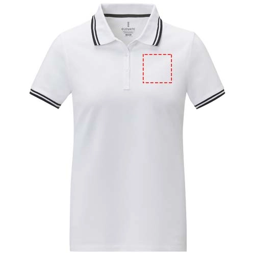 Damska koszulka polo Amarago z kontrastowymi paskami i krótkim rękawem PFC-38109014