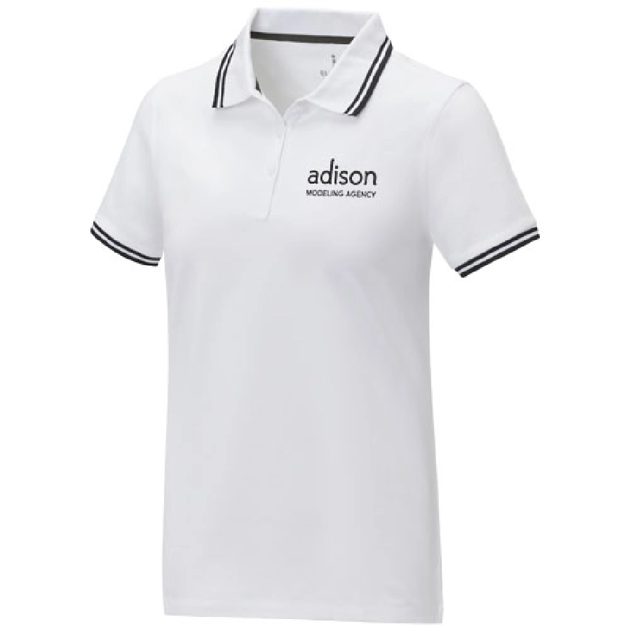 Damska koszulka polo Amarago z kontrastowymi paskami i krótkim rękawem PFC-38109014