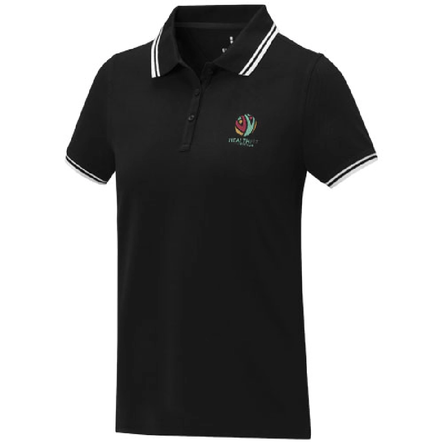 Damska koszulka polo Amarago z kontrastowymi paskami i krótkim rękawem PFC-38109905