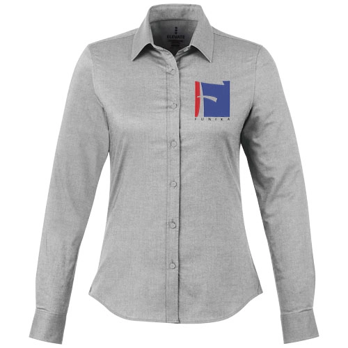 Damska koszula Vaillant z tkaniny Oxford z długim rękawem PFC-38163921 szary