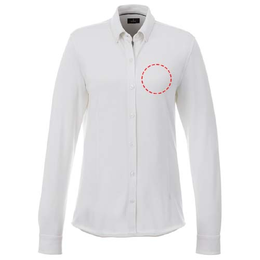 Damska koszula z długim rękawem o splocie pique Bigelow PFC-38177015 biały