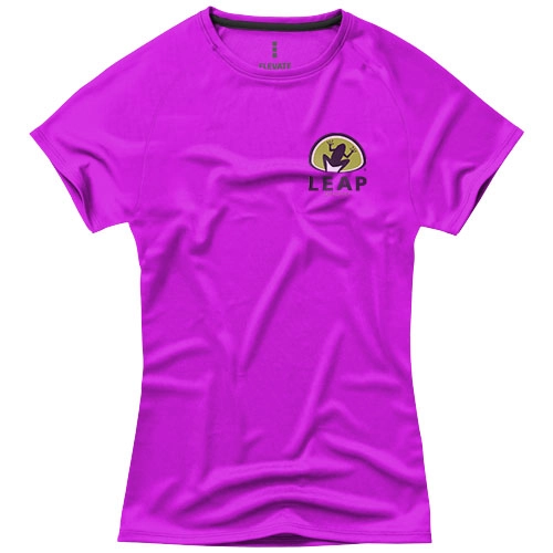 Damski T-shirt Niagara z krótkim rękawem z dzianiny Cool Fit odprowadzającej wilgoć PFC-39011200 różowy