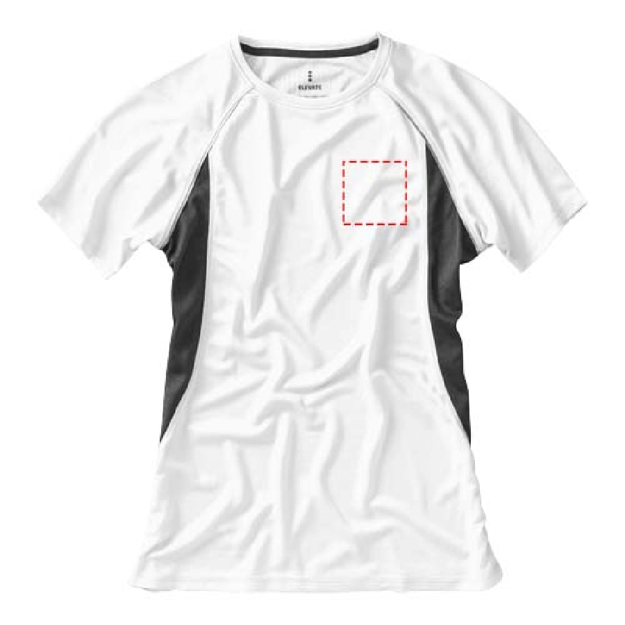 Damski T-shirt Quebec z krótkim rękawem z dzianiny Cool Fit odprowadzającej wilgoć PFC-39016012 biały