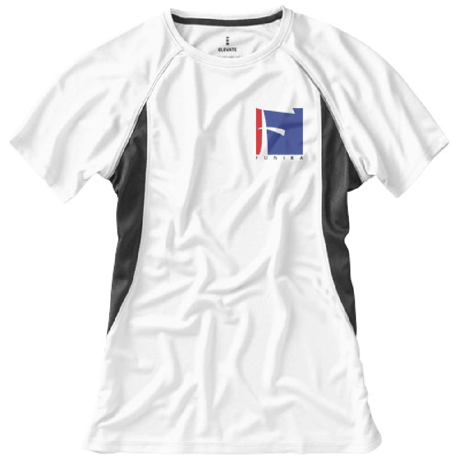 Damski T-shirt Quebec z krótkim rękawem z dzianiny Cool Fit odprowadzającej wilgoć PFC-39016012 biały