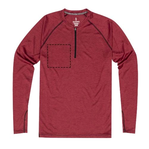 Męski T-shirt Quadra z długim rękawem z tkaniny Cool Fit odprowadzającej wilgoć PFC-39023270 czerwony