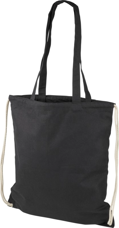 Plecak Eliza wykonany z bawełny o gramaturze 240 g/m² ze sznurkiem ściągającym PFC-12027601 czarny