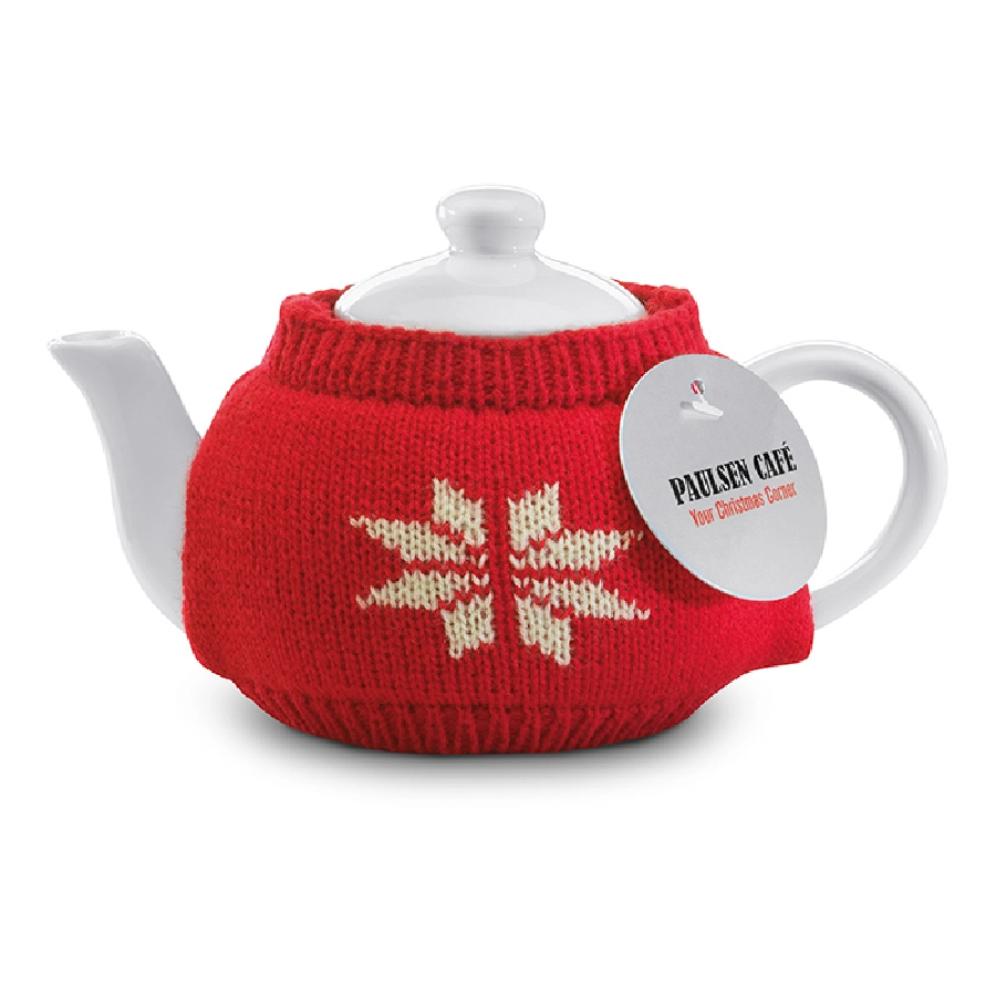 Dzbanek do herbaty w sweterku ESPOO CX1358-05 czerwony