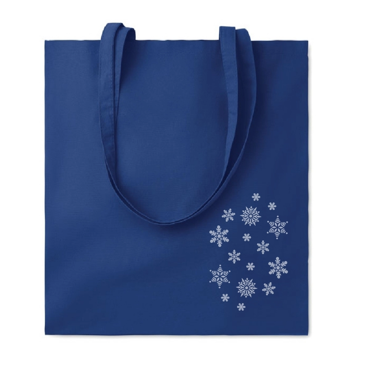 Świąteczna bawełniana torba na prezenty 2022 niebieska śnieżne gwiazdki  GR-147070BN niebieski