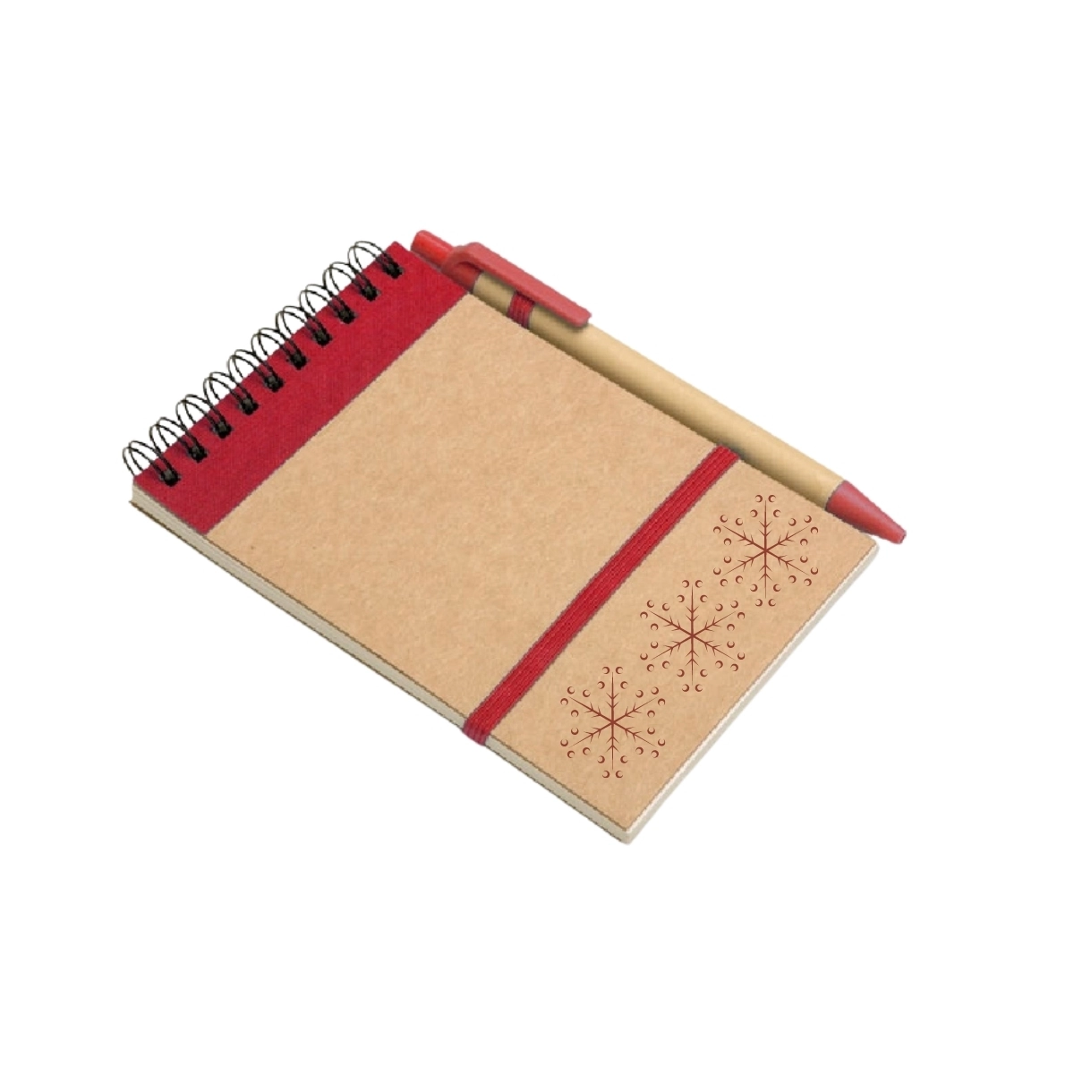 Świąteczny notes z długopisem 2021 gwiazdkowy czerwony GR-147083BN czerwony