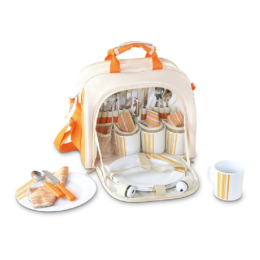 Kompletna torba piknikowa RUSTIC IT3264-10 pomarańczowy