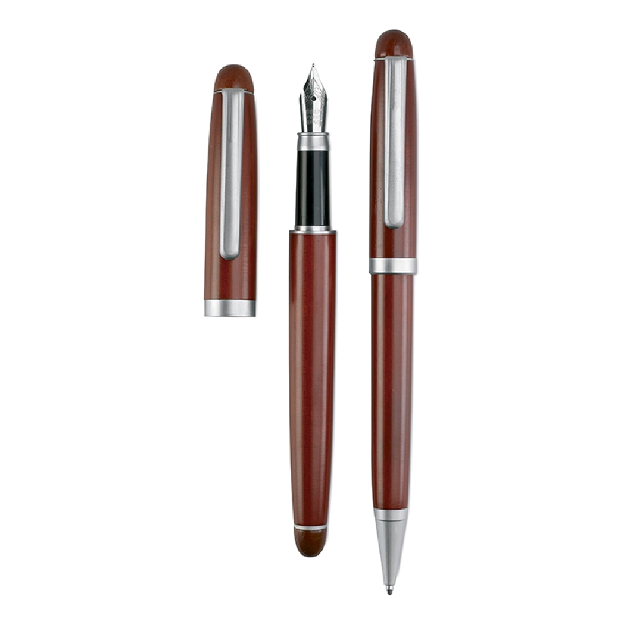 Długopis i pióro z drewna SEJOUR KC4015-14 srebrny
