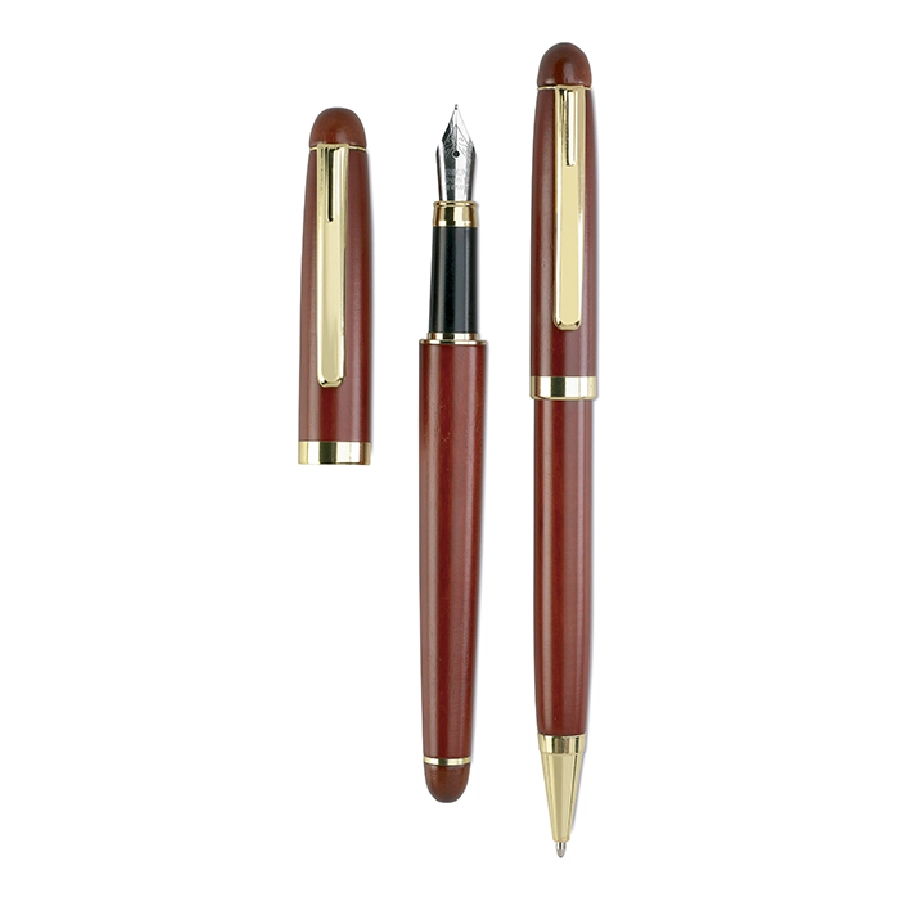Długopis i pióro z drewna SEJOUR KC4015-98 złoty