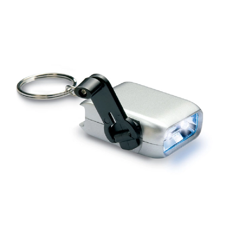 Mini latarka LED na dynamo NADIO KC6869-14 srebrny

