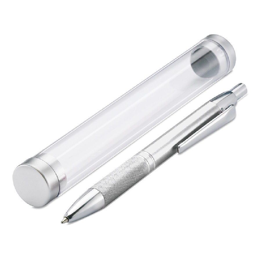Aluminiowy długopis w tubie COLORAL MO7392-16 srebrny
