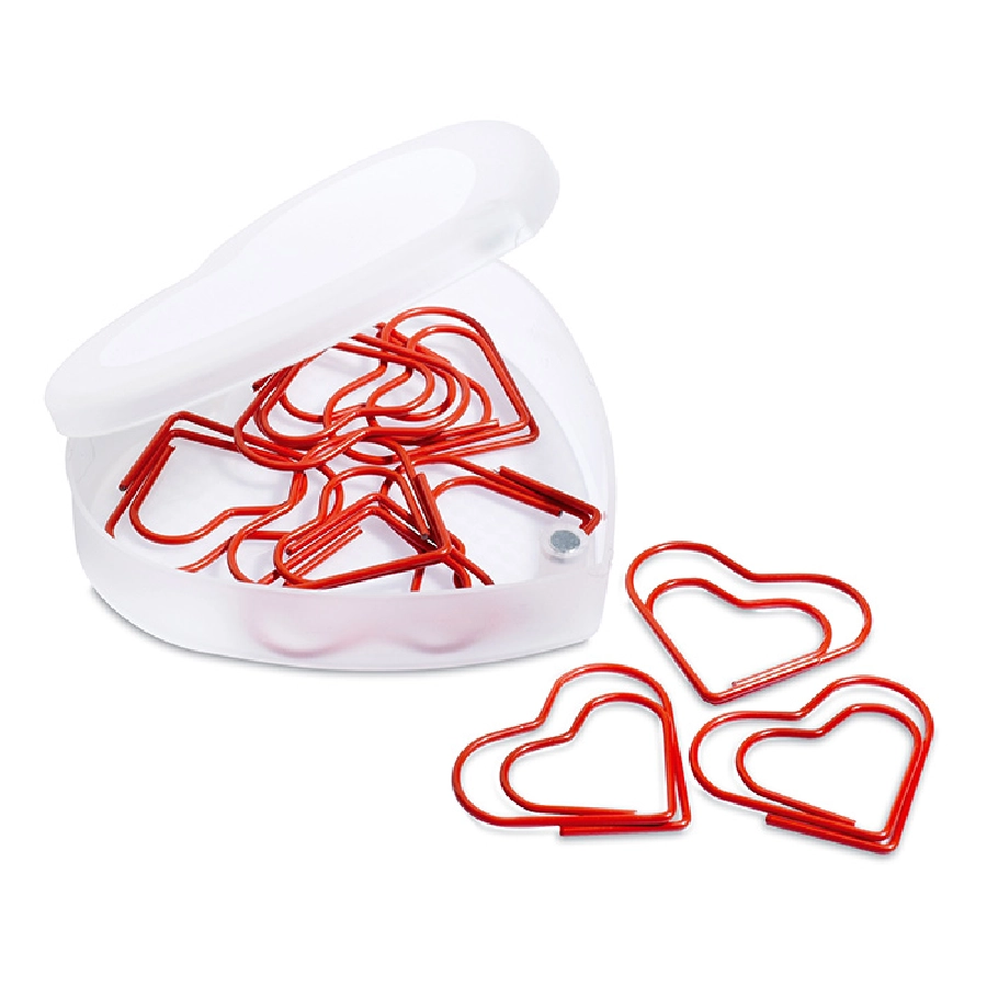 Spinacze serca w pudełku CORACLIP MO7590-05 czerwony
