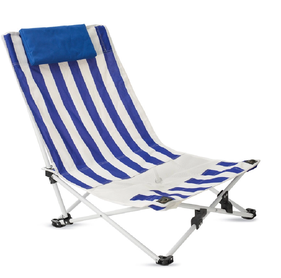 Krzesło plażowe z zagłówkiem LACANAU MO7676-04 niebieski
