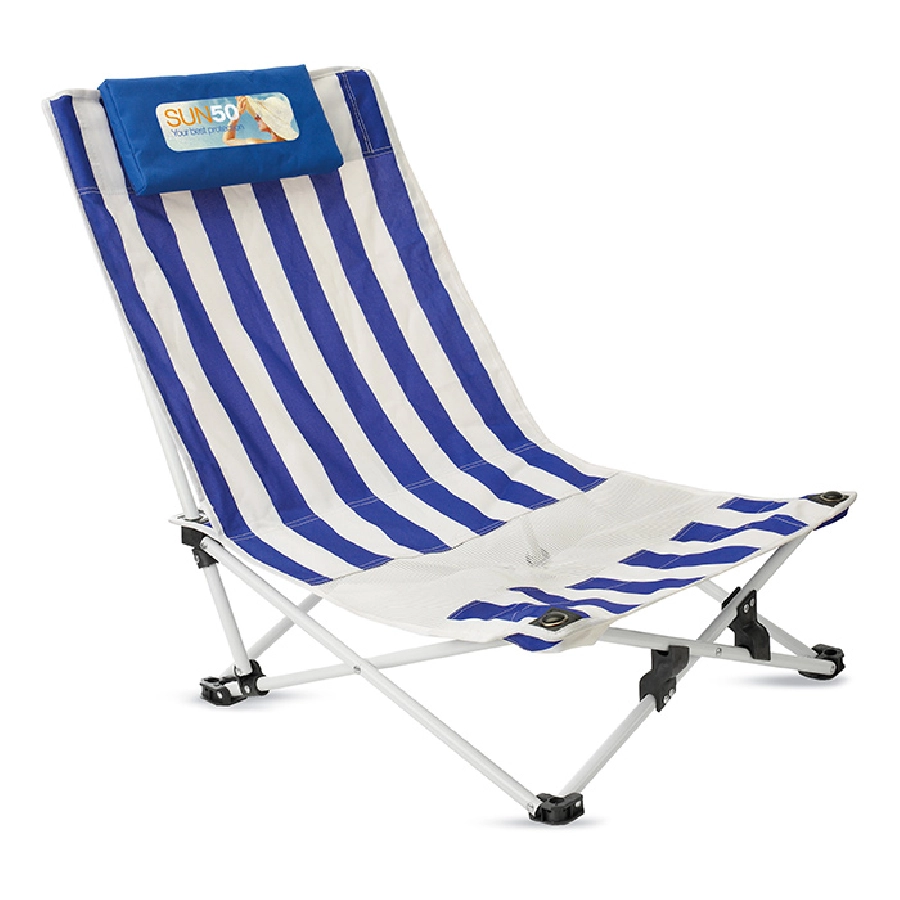Krzesło plażowe z zagłówkiem LACANAU MO7676-04 niebieski