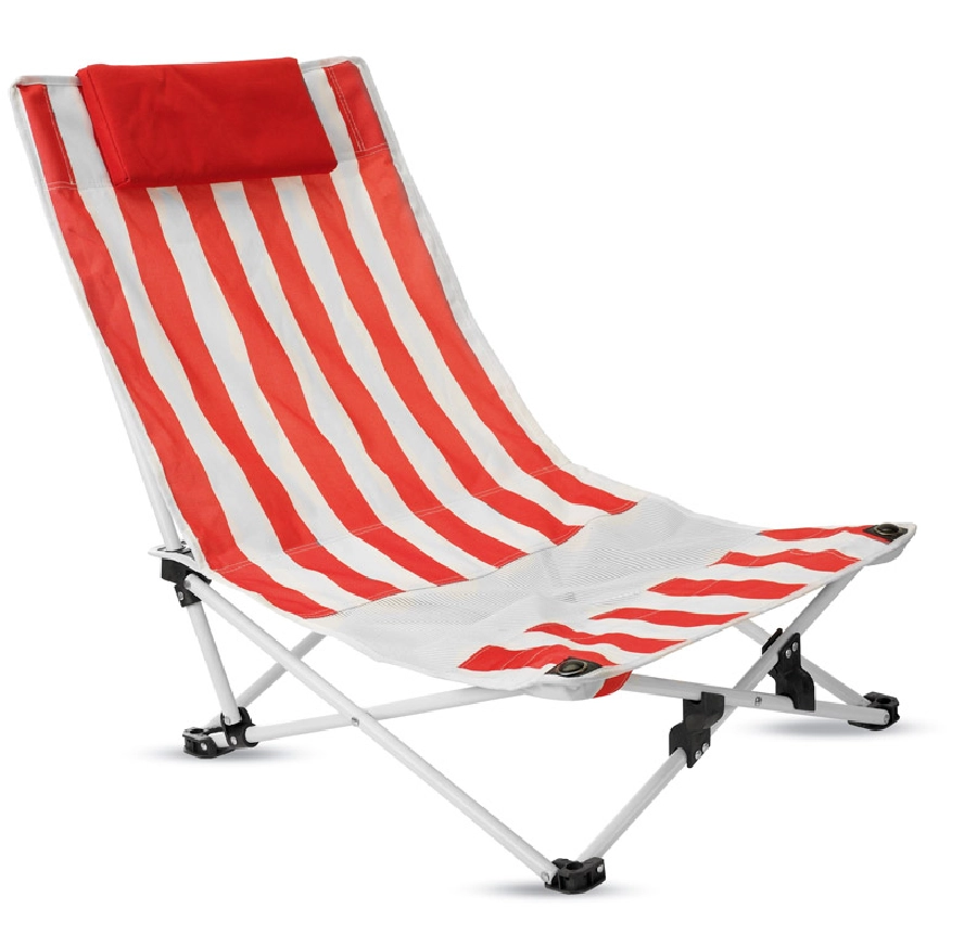 Krzesło plażowe z zagłówkiem LACANAU MO7676-05 czerwony