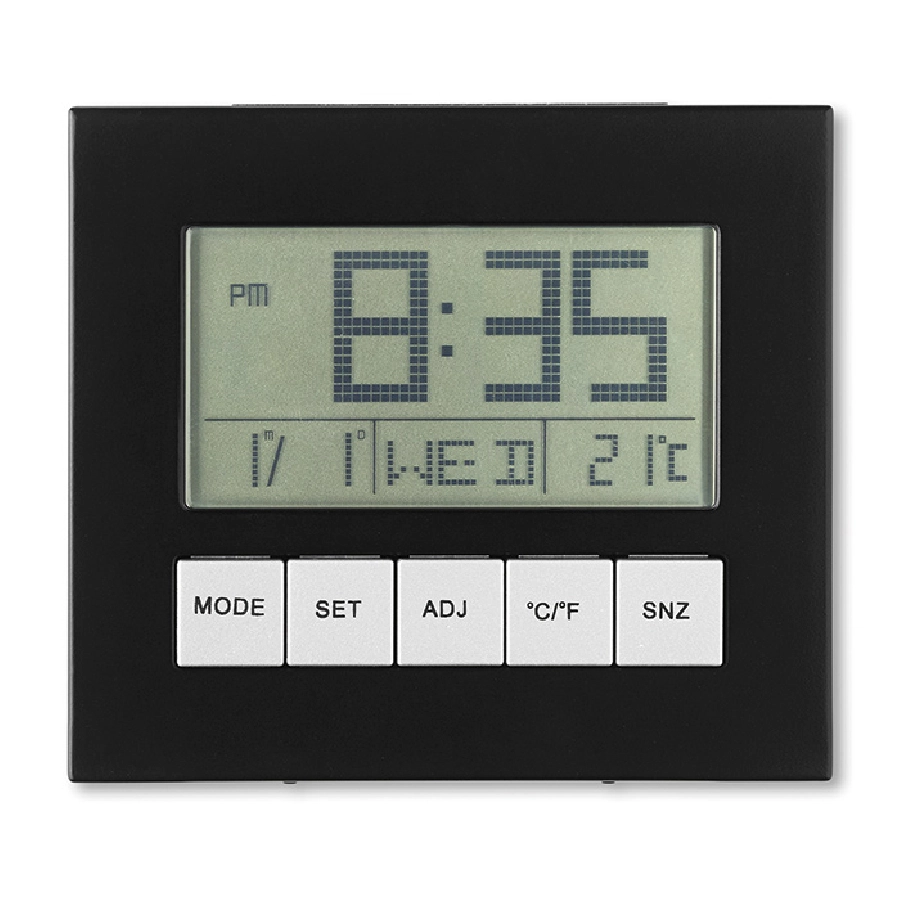 Zegar z panelem słonecznym SHANGHAI MO8527-03 czarny