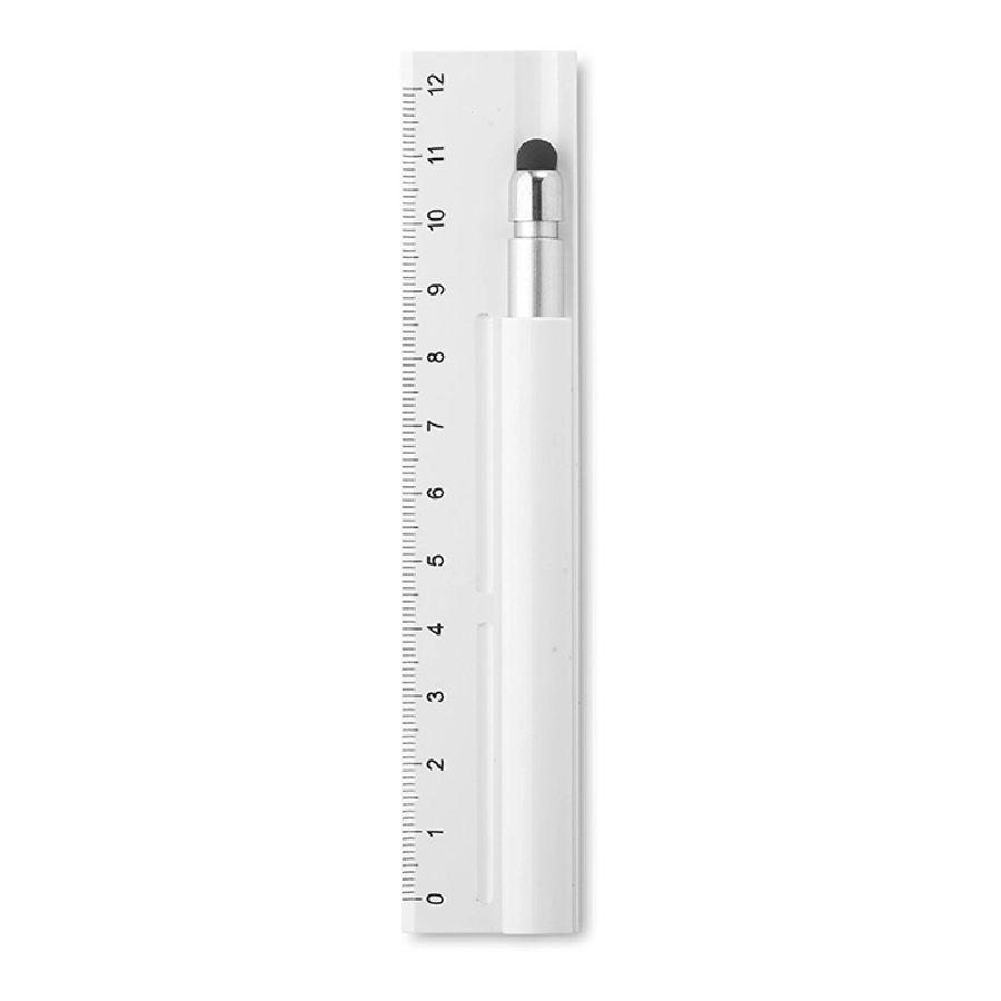 Linijka 12cm z długopisem DUOTOOL MO8628-06 biały