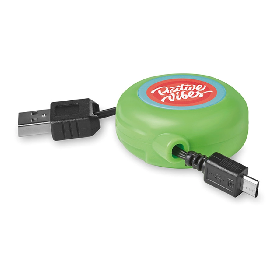 Kabel USB-mikroUSB zwijany COMPACTMICRO MO8733-48 limonka