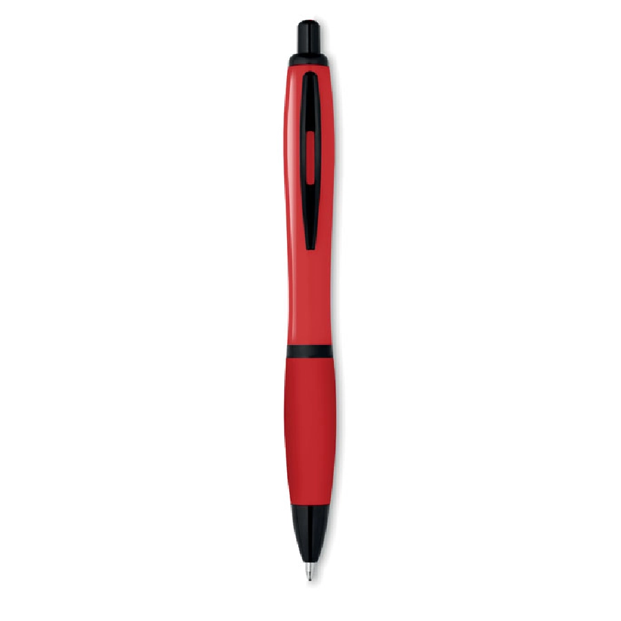 Kolorowy długopis z czarnym wy RIOSOFT MO8748-05 czerwony
