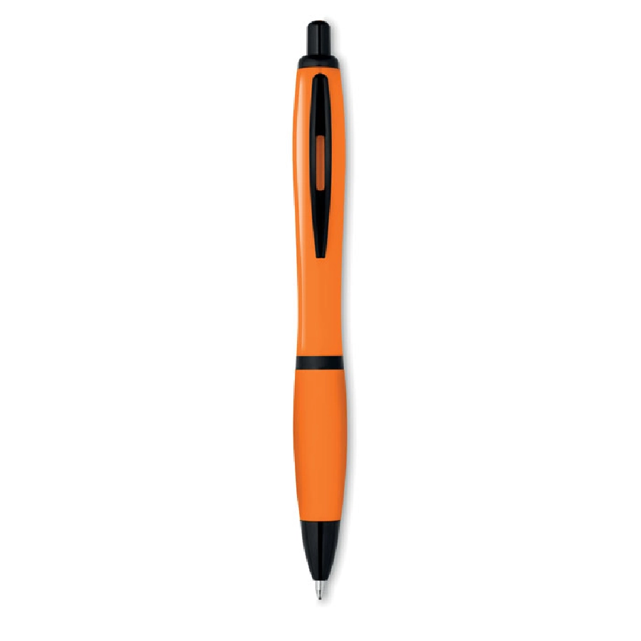 Kolorowy długopis z czarnym wy RIOSOFT MO8748-10 pomarańczowy