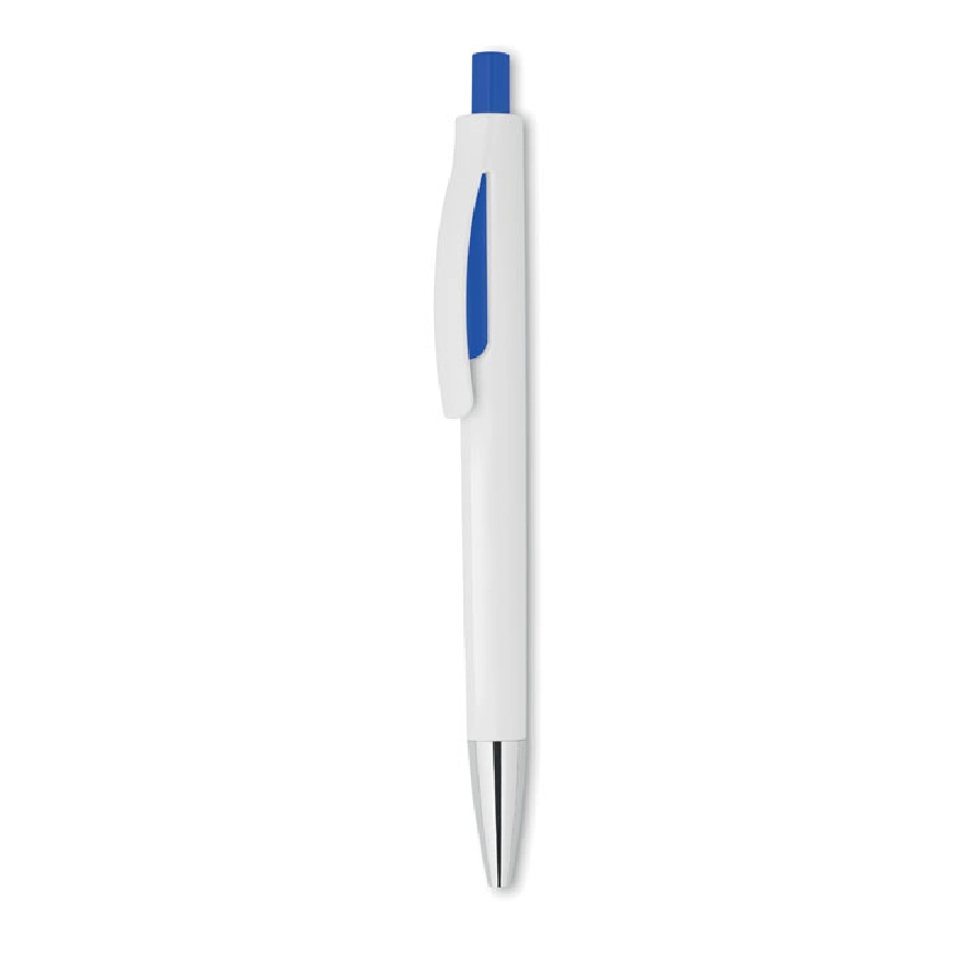 Przyciskany długopis w białej LUCERNE WHITE MO8814-04 niebieski