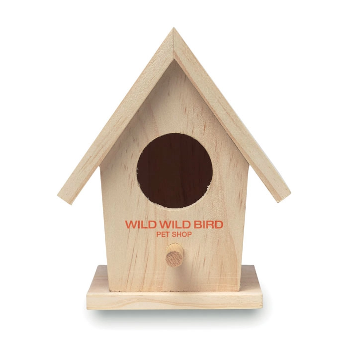 Drewniany domek dla ptaków BIRDIE HOUSE MO9011-13 beżowy