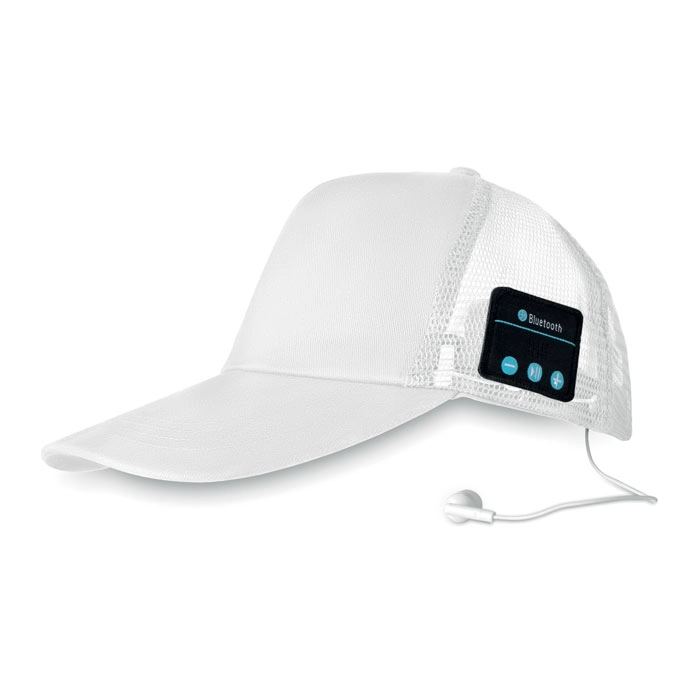 Bluetooth czapka z słuchawkami MUSIC CAP MO9081-06 biały