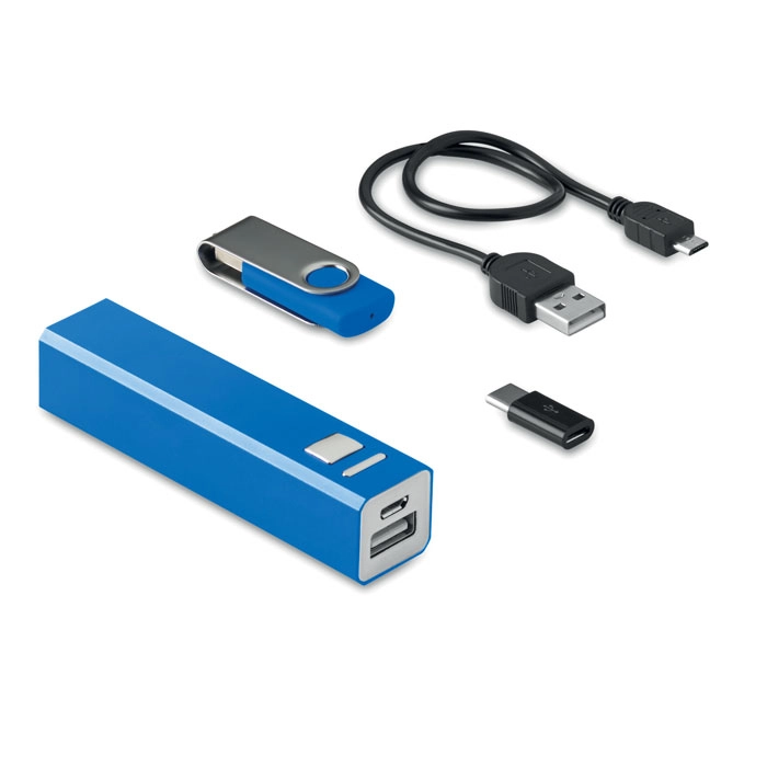 Zestaw USB 8GB i power bank USB&POWER MO9150-04 niebieski