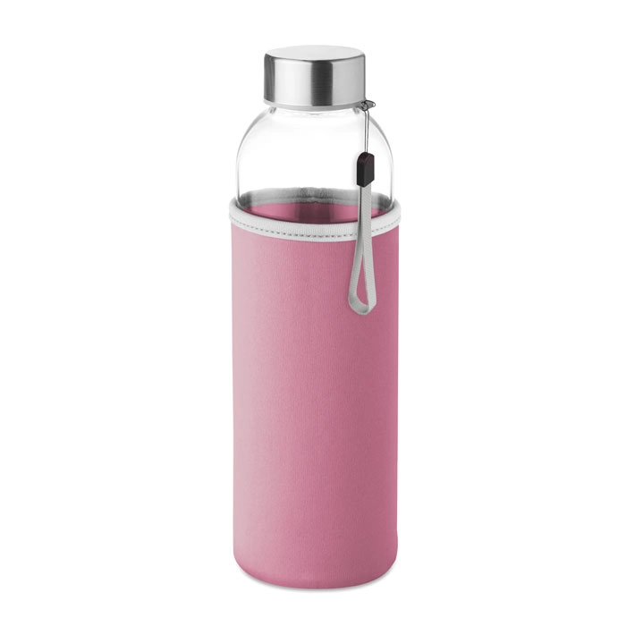 Szklana butelka w etui 500ml UTAH GLASS MO9358-11 różowy