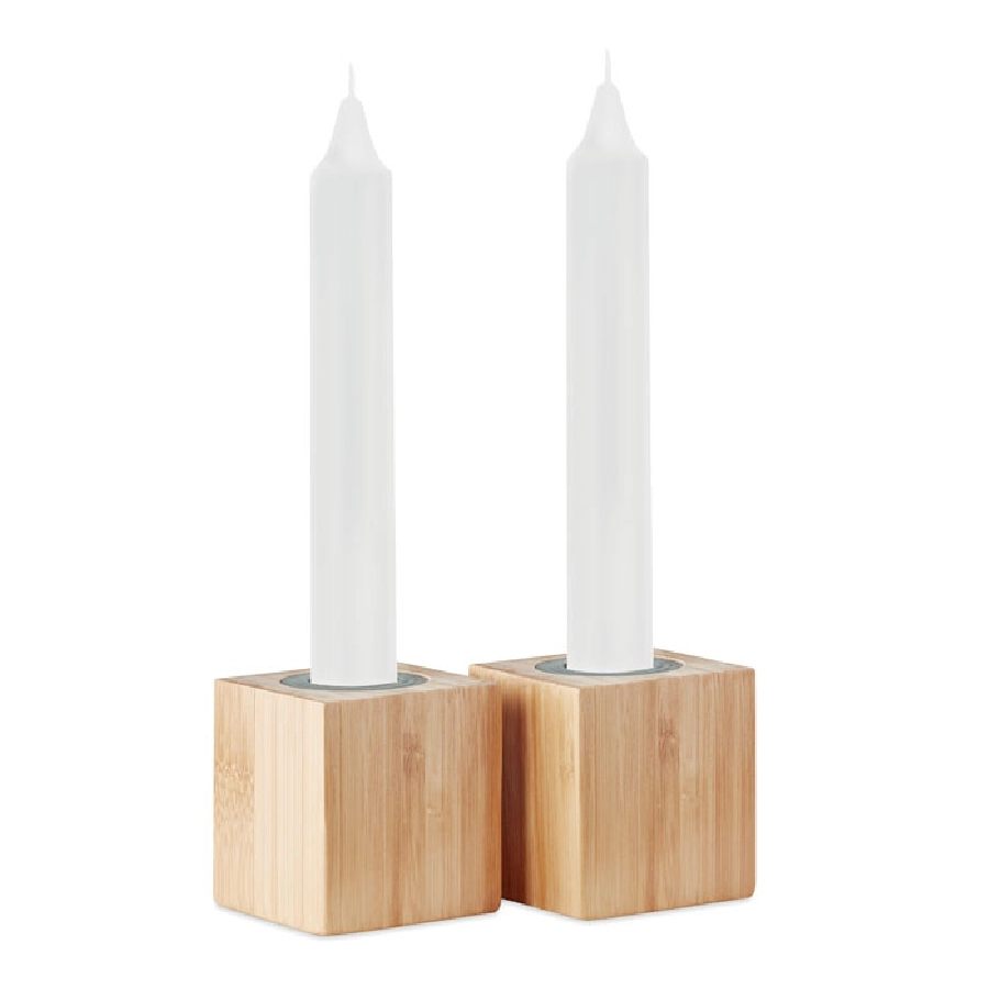 Stojak bambusowy z 2 świecami PYRAMIDE MO6320-40