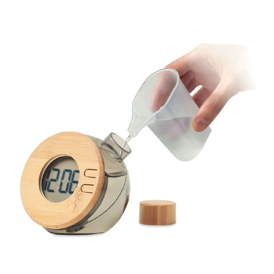 Bambusowy wodny zegar LCD DROPPY LUX MO6865-27