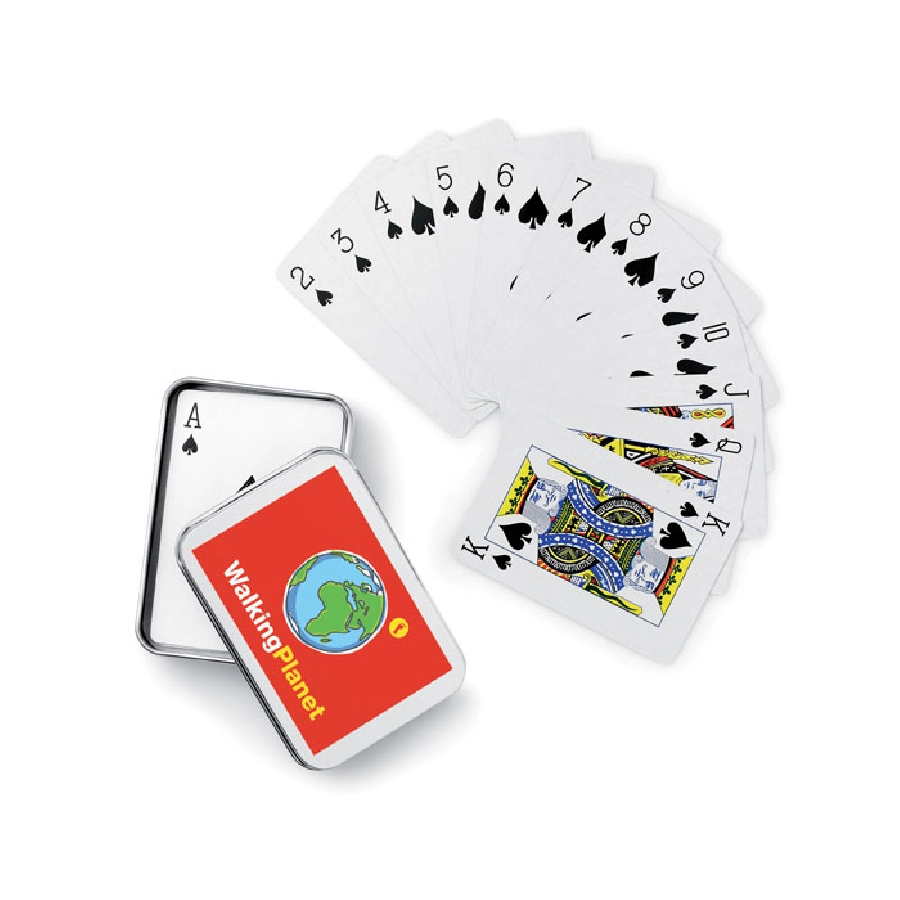 Karty do gry metalowe pudełko AMIGO MO7529-16 srebrny
