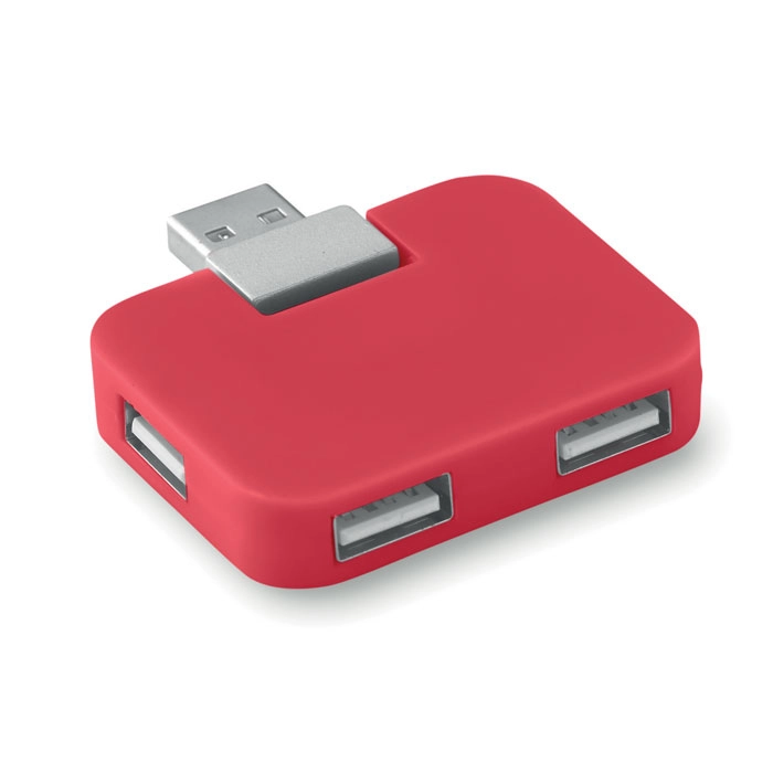 Hub USB 4 porty SQUARE MO8930-05 czerwony