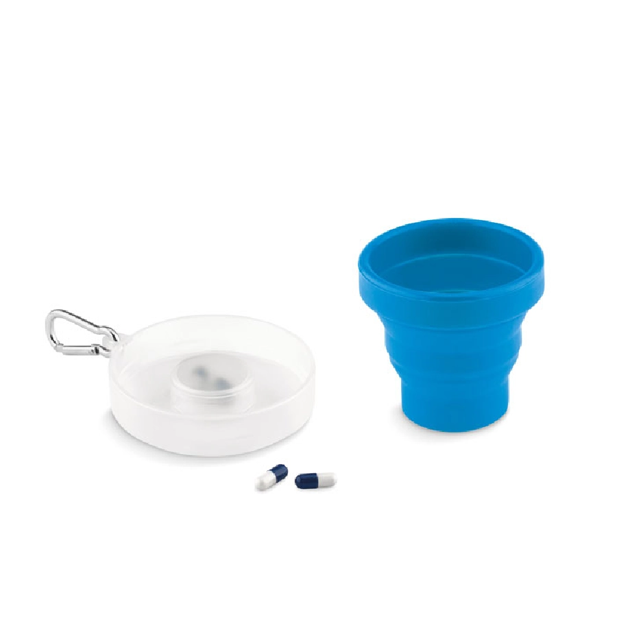 Składany kubek silikonowy CUP PILL MO9196-04 niebieski