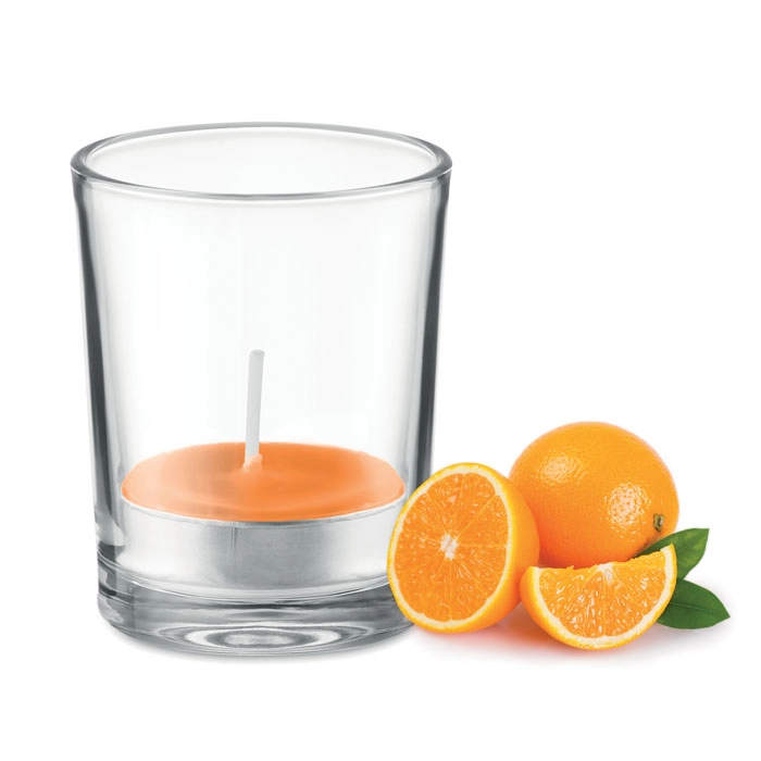 Świeczka zapachowa TRANSPARENT MO9734-10 pomarańczowy