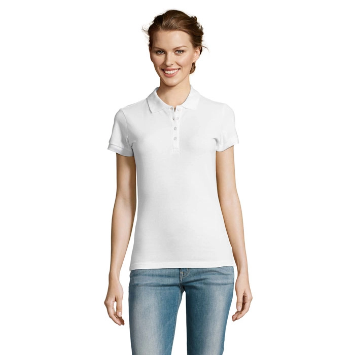 PEOPLE Damskie POLO 210g PEOPLE S11310-WH-S