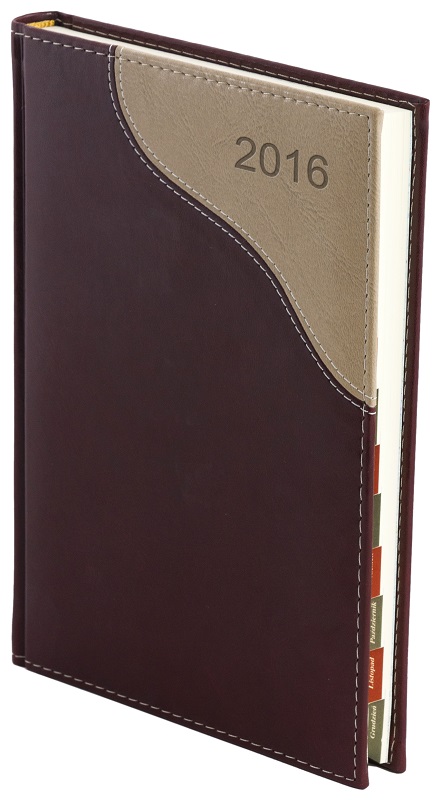 Kalendarz A4, przeszywany, tygodniowy Tricot 1103R-tricot brązowy